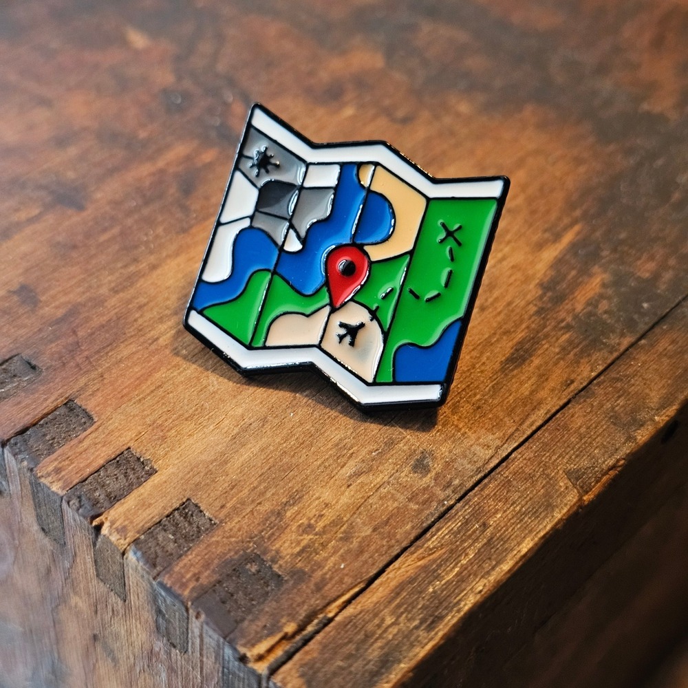 Lapel Pin Unisex OS Multi Adventure Map Travel Soft Enamel Pin
